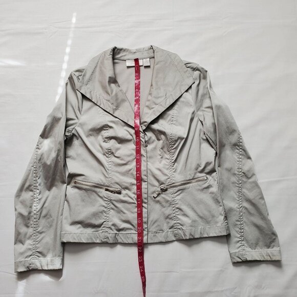 Chico’s Light Gray Carefree Chill Moto Gorpcore Carlynn Jacket Women's Small - Picture 11 of 11